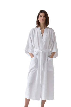 White Linen Summer Bathrobe