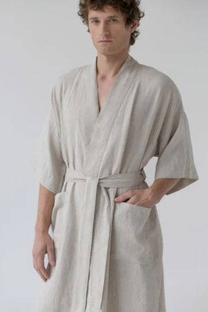 Melange Linen Summer Bathrobe