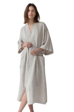 Melange Linen Summer Bathrobe