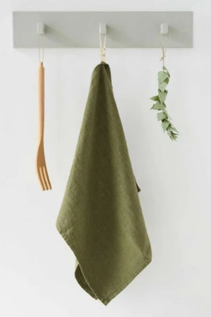 LINEN WAFFLE KITCHEN HAND TOWEL PISTACHIO GREEN