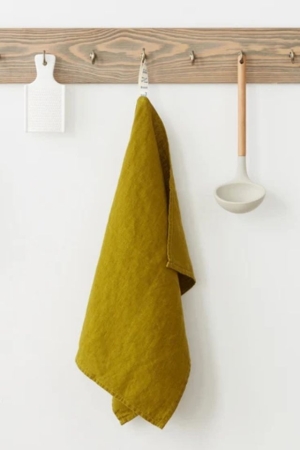 LINEN WAFFLE KITCHEN HAND TOWEL PISTACHIO GREEN