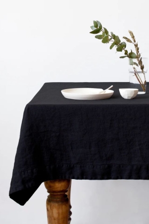 Black Linen Tablecloth